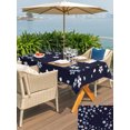 thumbnail image 6 of 54x80 Inch Outdoor Tablecloth with Umbrella Hole Zipper Rectangle Light Blue Cherry Floral Rectangular Tablecloths Waterproof Modern Art Falling Petals Watercolor Patio Table Cloth Cover for Picnic, 6 of 8