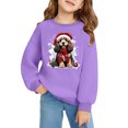 thumbnail image 3 of Girls Sweatshirt Childrens Christmas Tree Graphic Pocket Crew Neck Pullover Hoodless Top Purple 18-24 Months, 3 of 4