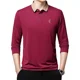 thumbnail image 1 of Camisa Polo De Color Sólido Manga Larga Hombres Moda Coreana, 1 of 6