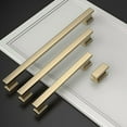 thumbnail image 2 of 10 Pack Brushed Brass Cabinet Pulls 3-3/4 Inch(96mm) Hole Center Gold Drawer Pulls Cabinet Hardware Kitchen Cabinet Handles for Bathroom Dresser Pulls ZH00013, 2 of 5