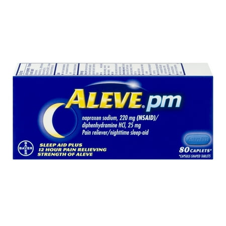 Aleve PM Caplet, Pain Reliever/Fever Reducer/Sleep Aid, 80ct