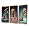 thumbnail image 3 of Designart "Azure Floral Stilettos II" Fashion Framed Wall Art Set Of 3 - Blue Glam Frame Gallery Wall Set For Home Decor, 3 of 6