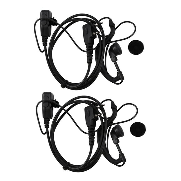 2X Walkie Talkie Ptt Mic Radio Earpiece Headset for Icom Ic-F11 Ic-F31 Sl25 Vx-200 Cobra Hh37St Radio