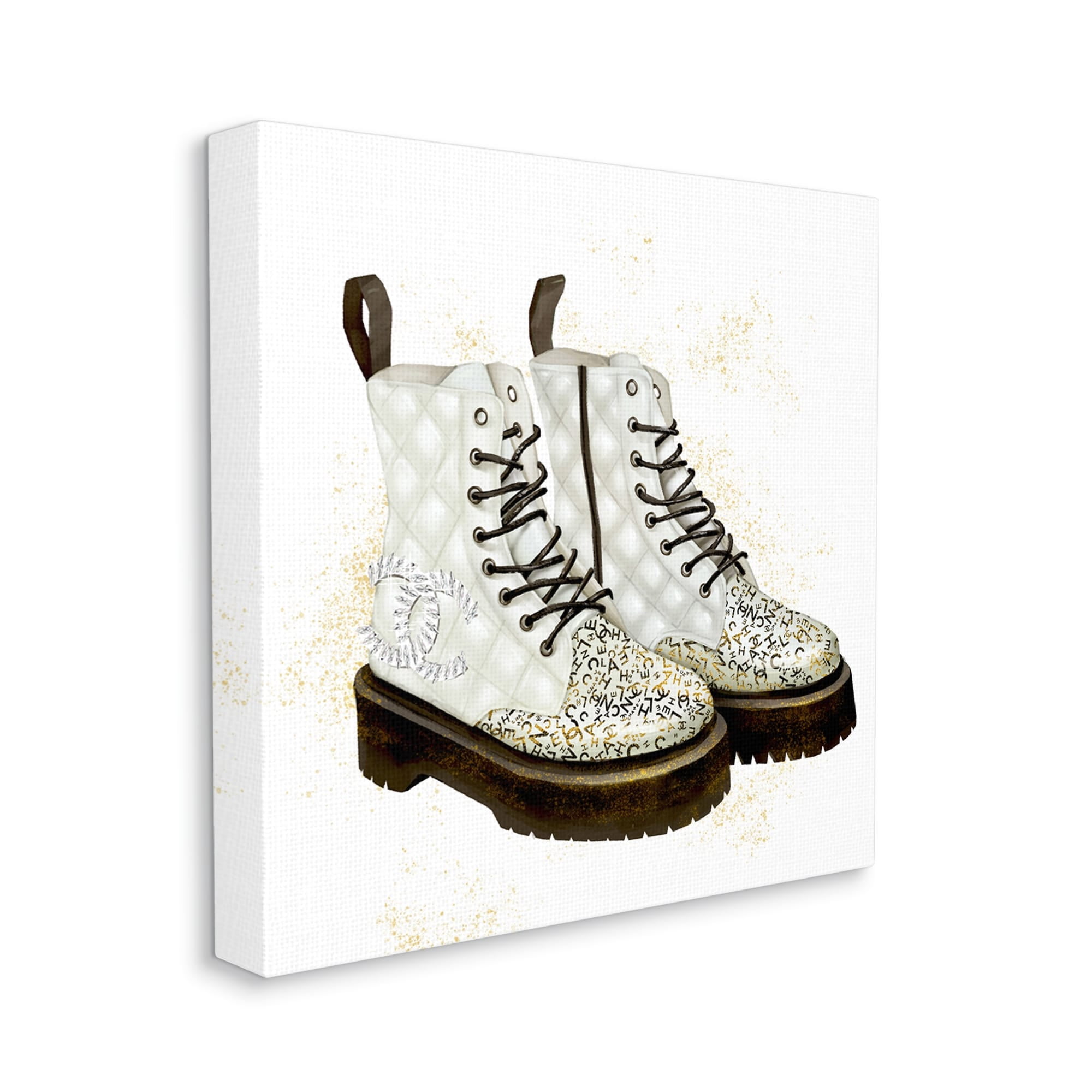 Ziwei Li Fancy Boots Sparkling Fashion Shoes Deluxe Pattern 30 in x 30 in Painting Canvas Art Print, by Stupell Home Décor