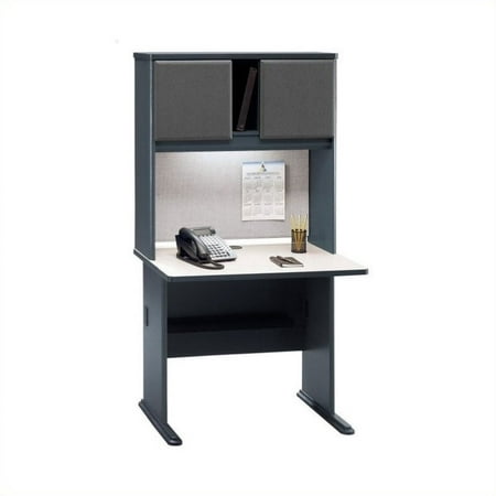 Bush Business Series A 36 Computer Desk With Hutch In Slate