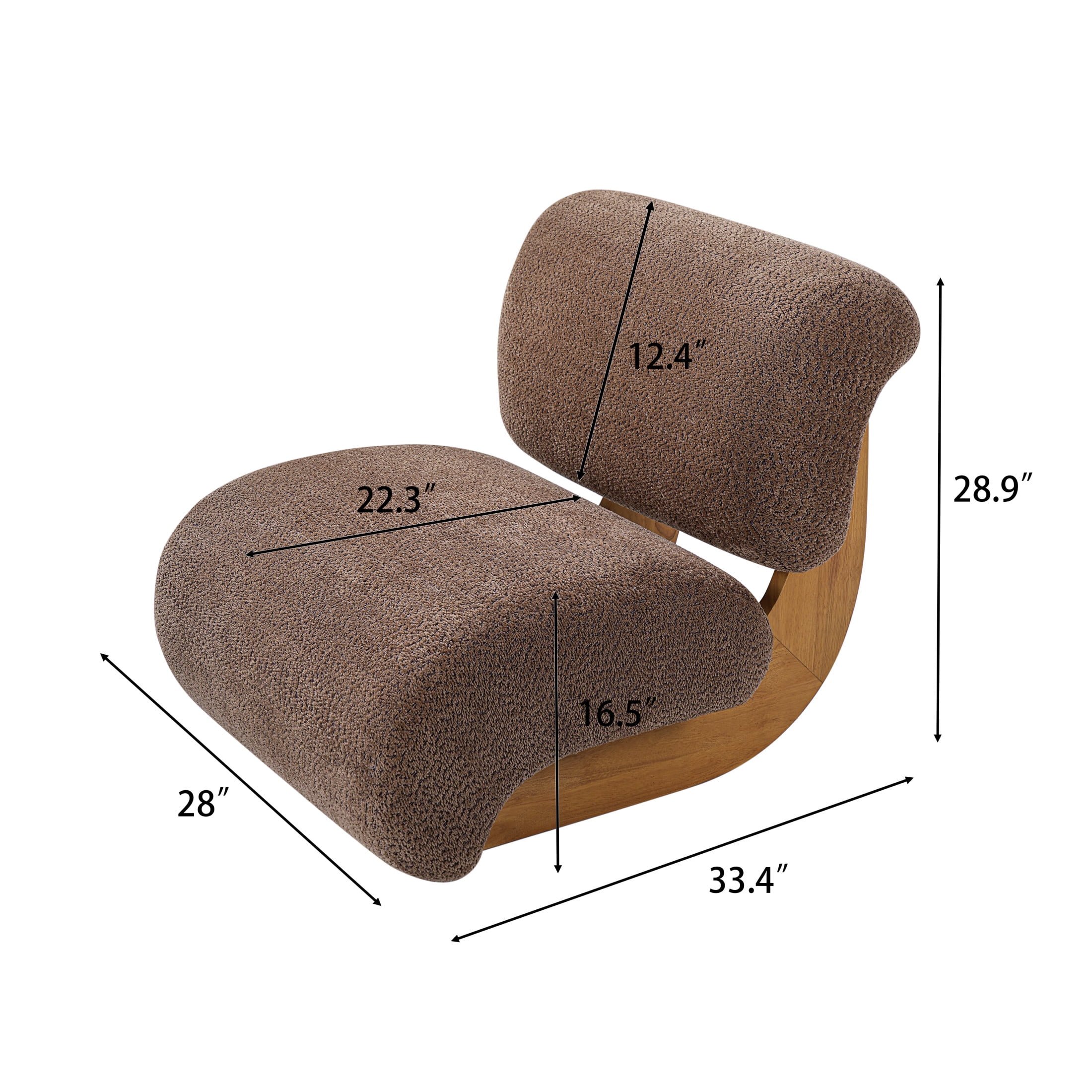 Christopher Knight Home 28.9" Boucle Accent Lounge Chairs with Curved Backrests, Set of 2, Brown