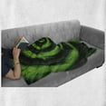 thumbnail image 6 of Spires Soft Flannel Fleece Throw Blanket, Digitally Generated Swirling Decreasing with Vibrating Colors Print, Cozy Plush for Indoor and Outdoor Use, 60" x 80", Green, by Ambesonne, 6 of 6