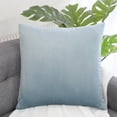 thumbnail image 2 of Unique Bargains Luxury Euro Velvet Square Decorative Throw Pillow Cover, 18" x 18" Pale Blue, 2 of 8