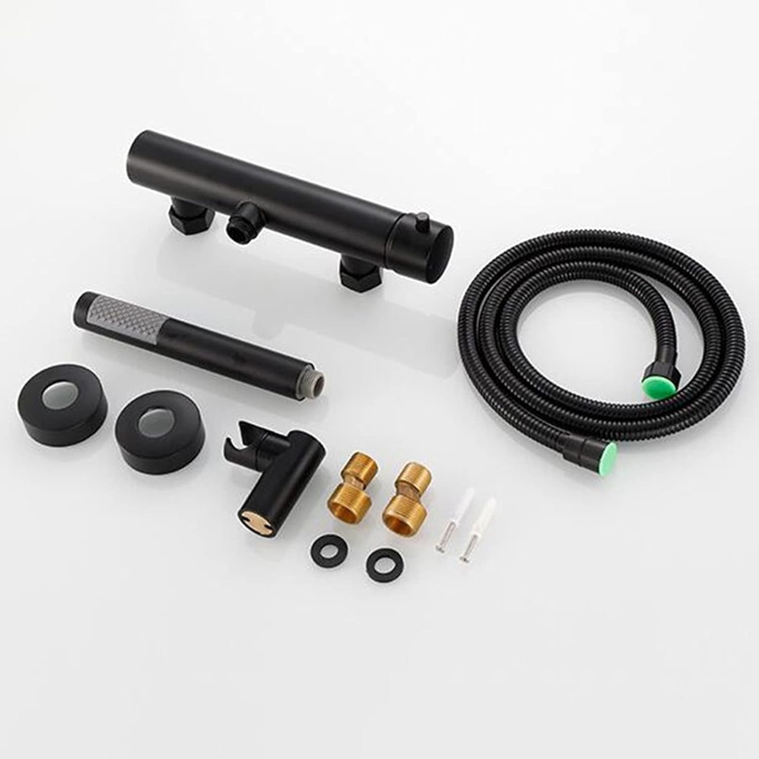 Bathroom Bathtub Faucet, Single Function Shower Mixer, Wall Mount Hot and Cold Shower Tub Faucet, Rotatable Hand Shower,Black