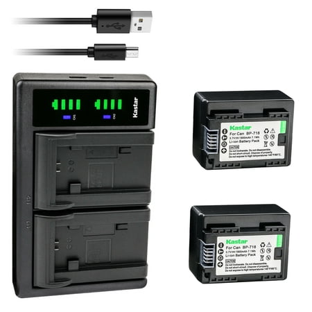 Kastar 2-Pack Battery and LTD2 USB Charger Replacement for Canon LEGRIA HF M86 HFM86 LEGRIA HF M88 HFM88 LEGRIA HF M306 HFM306 LEGRIA HF M406 HFM406 LEGRIA HF M506 HFM506 LEGRIA HF M606 HFM606