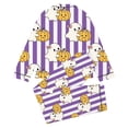 thumbnail image 4 of CAIVO Kids Girls Halloween Print Pajama Sets Lapel Long Sleeve Button Down Shirt With Pants 2 Piece Casual Home Homewear, 4 of 5