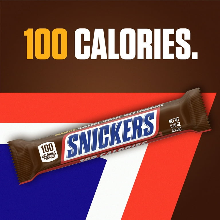 Snickers 100 Calories Candy Milk Chocolate Bar - 0.76 oz - Walmart.com