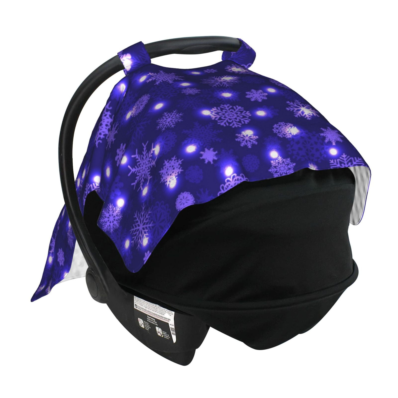 Car Seat Cover Baby - Beautiful Purple Snowflakes Breathable Infant Car Seat Cover for Baby Carseat, Lightweight Comfort Baby Essentials Must Haves Newborn Stuff for Girl Boy