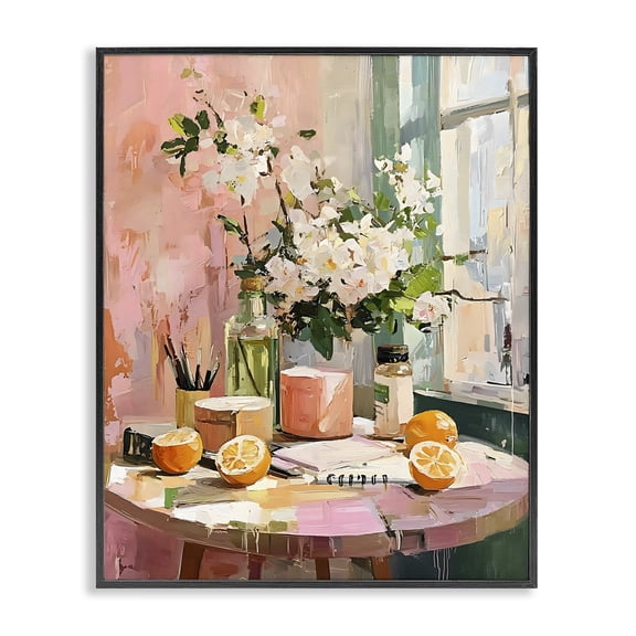 Stupell Industries Contemporary Citrus Breakfast Table Black Framed Giclee Art, 11 x 14, by LSR Design Studio