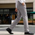 thumbnail image 6 of LMOIPLI Mens Casual Straight Leg Pants Classic Fit Stretch Business Pant Lightweight Solid Color Work Dress Slacks Gray M, 6 of 9