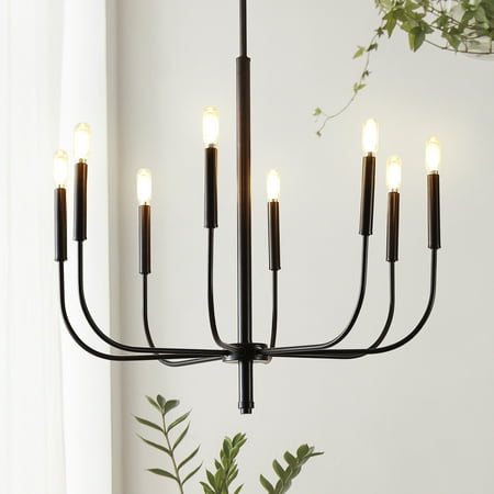 

JONATHAN Y Amoros 27.25 8-Light Modern Mid-Century Iron LED Chandelier
