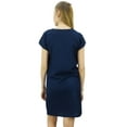 thumbnail image 3 of Bimba Womens Navy Blue Long Shirt Getting Ready Buttondown Night Sleepdress-8, 3 of 8