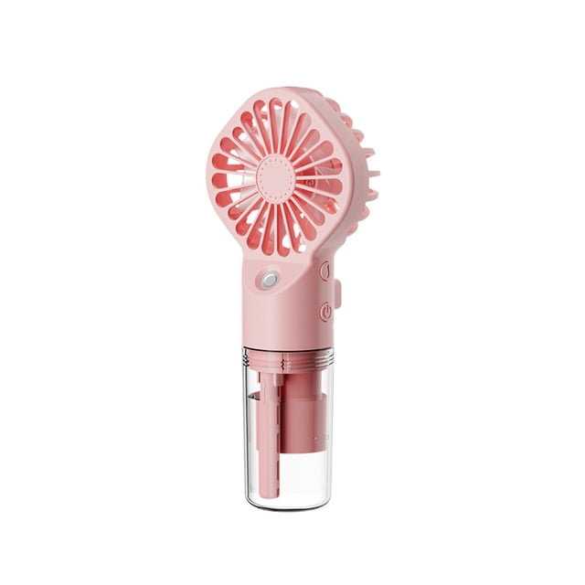 Injueey Ventilador portátil ABS PP, 4 engranajes de repuesto para hombres y mujeres, humidificador de mano con de Color sólido de Electrodomésticos Rosa