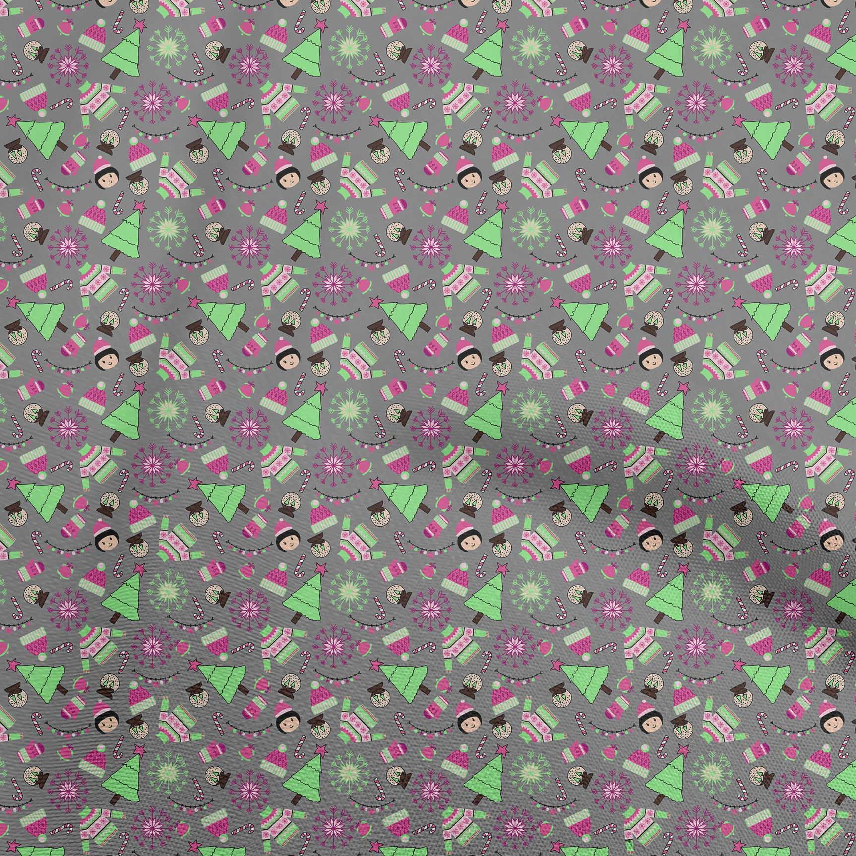 oneOone Cotton Jersey Gray Fabric Christmas Diy Clothing Quilting Fabric Print Fabric By Yard 58 Inch Wide