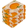 thumbnail image 4 of SKYSONIC Autumn Harvest Pumpkin Cotton Washcloths Set of 4, Highly Absorbent Soft Fingertip Towel for Bathroom, Gym, Hotel and Spa, 12 x 12 Inch, 4 of 7