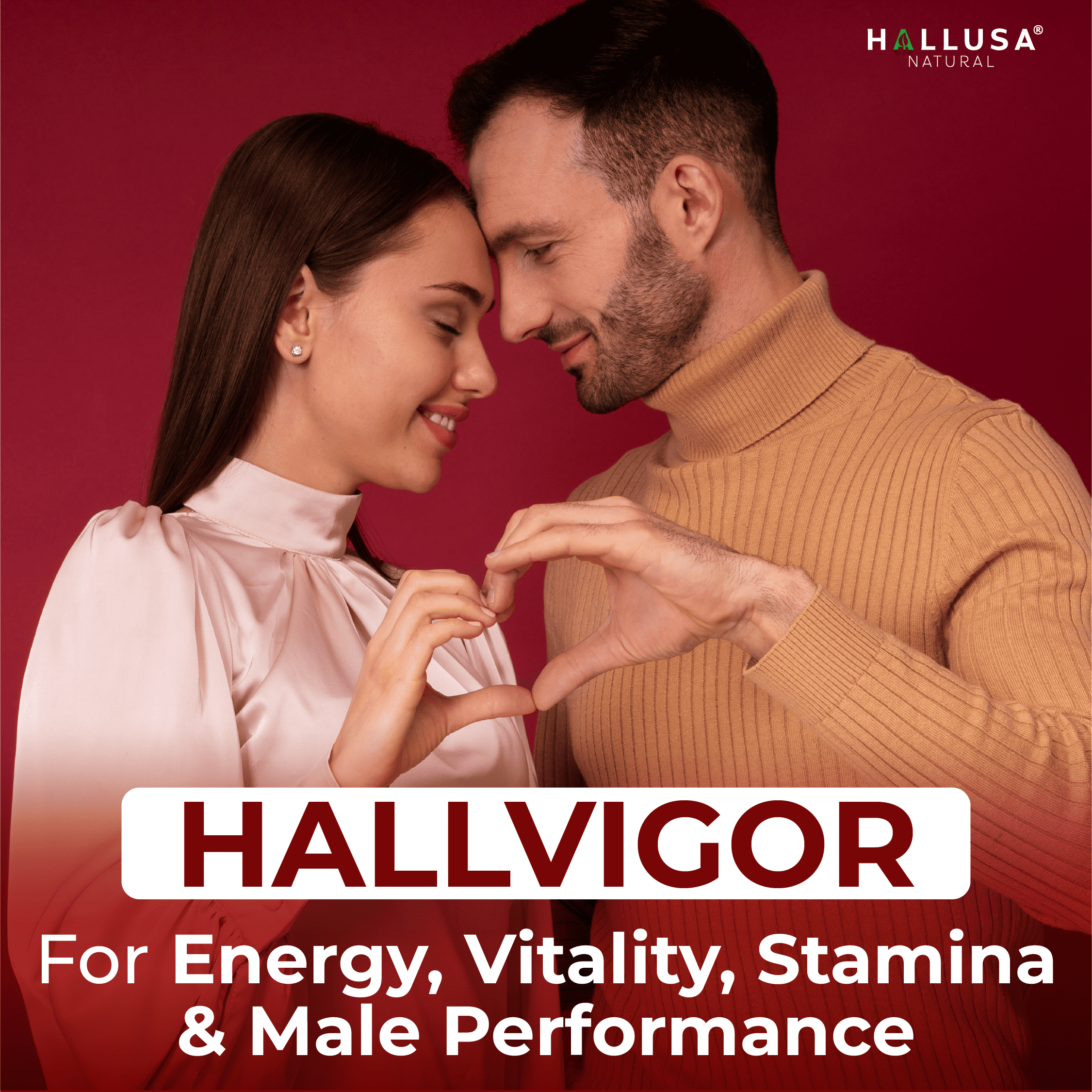 Hallusa Natural Hallvigor Men’s Vitality Formula | Korean Ginseng + Saw Palmetto | B-Complex, Vitamins C & E + Zinc | 60 Tablets