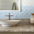 thumbnail image 4 of 5 Sheets Peel and Stick Backsplash, Premium Self Adhesive Wall Tiles Peel and Stick -11.8" x 11.8" for Bathroom, Fireplace, RV, Kitchen (Blue and White Porcelain), 4 of 10