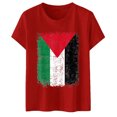 thumbnail image 1 of adviicd Hauts de Sortie pour Femmes T-Shirts à Manches Courtes Col Rond T-Shirts Décontractés d'Été Rouge,m, 1 of 5