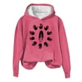 thumbnail image 2 of FRSASU Women Casual Hoodie Long Sleeves Fashion Pullover Loose Fit Tunic Winter Tops Comfy Shirts Pink, 2 of 3