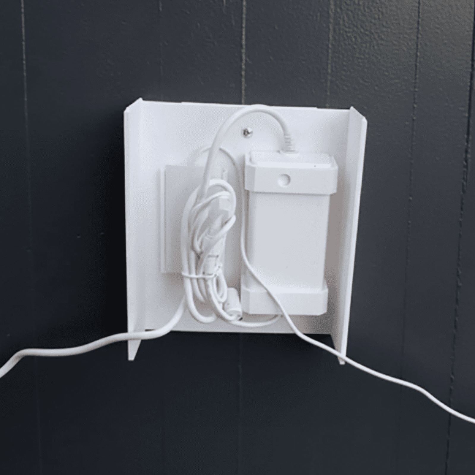 Outdoor Electrical Box Cover for Govee Lights, Cable Management Weather Cover, Power Adapter Storage Box for Outdoor Home Setup, White