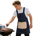 thumbnail image 4 of No-Tie Cross Back Chef Apron with 2 Removable Towel Pockets Cross-Back Kitchen Apron Comfortable Easy To Clean for Men & Women Cooking Baking Grilling BBQ (Blue), 4 of 10
