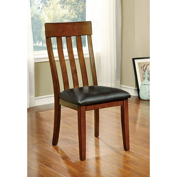 Furniture Of America Harcourt Transitional Wooden Slat Back Dining Chair Set Of 2 Walmart Com Walmart Com