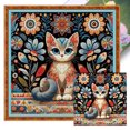 thumbnail image 1 of Hilo Algodón Ecológico Bordado Punto Cruz Con Gato 11CT 40x40cm, 1 of 9