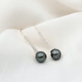 thumbnail image 3 of Rosec Jewels Tahitian Pearl and Diamond Earrings for Women (16.25 ct) - AAA Quality, 925 Sterling Silver, 3 of 8