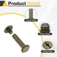 thumbnail image 4 of Uxcell 50set Chicago Screw M5 x 22mm 24mm Length Metal Phillips Nail Rivet Stud Screw Bolts Rivets Binding Post Screw for DIY Leather Belt Bag Craft Bookbinding, Bronze, 4 of 7