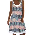 thumbnail image 1 of Vestido de jersey sin mangas estampado con cuello redondo a la moda de verano para mujer Pompotops  ghjkhdj5385, 1 of 8