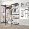 thumbnail image 2 of GloryStar Heavy Duty Closet Rack, Adjustable Metal Clothing Organizer with 4 Hang Rods and 8 Shelves, Freestanding Design, 2 of 7