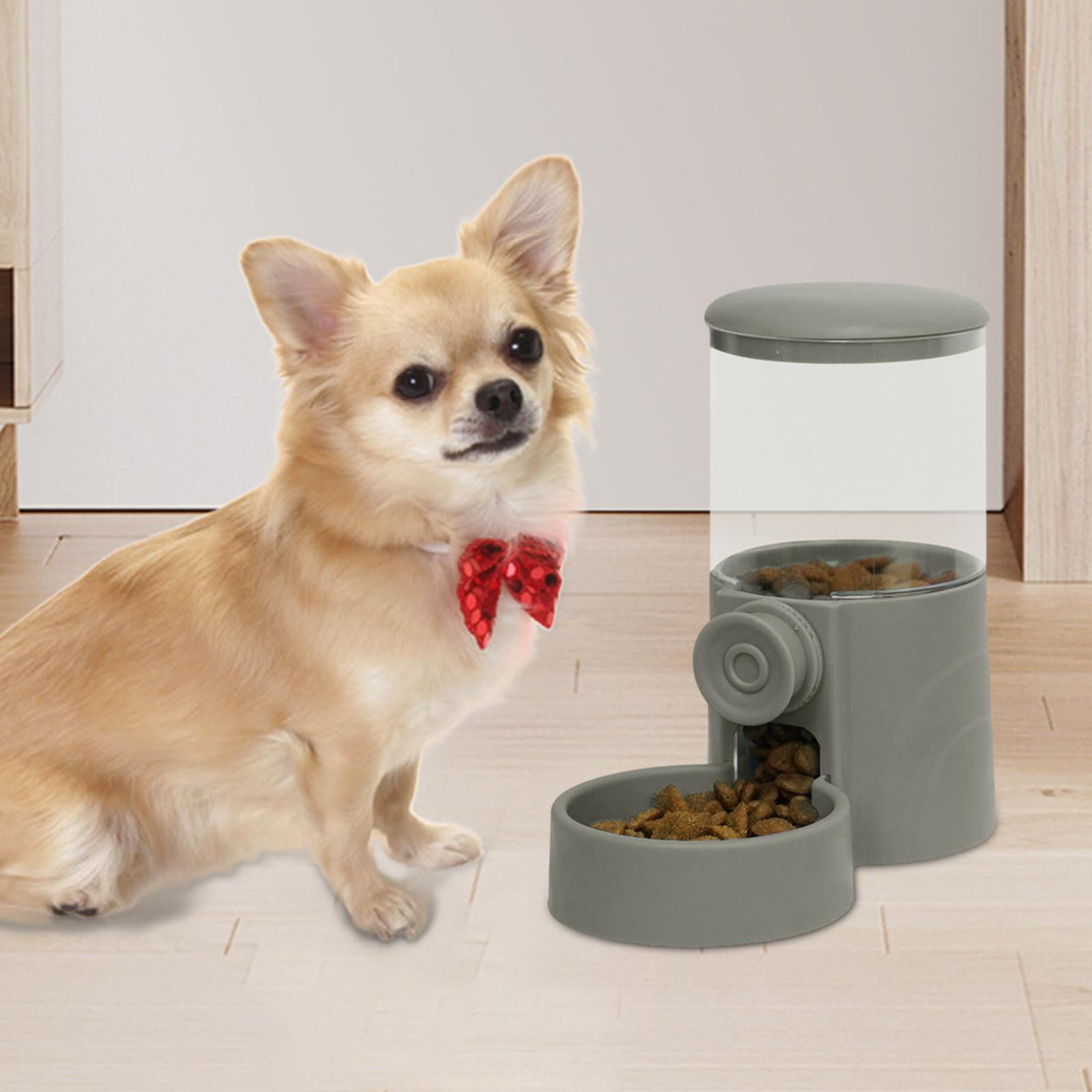 Bvdfgk Dog Cat Automatic Feeder Feeding Container Large Capacity Cage Hanging Dispenser Gray Food Dispenser