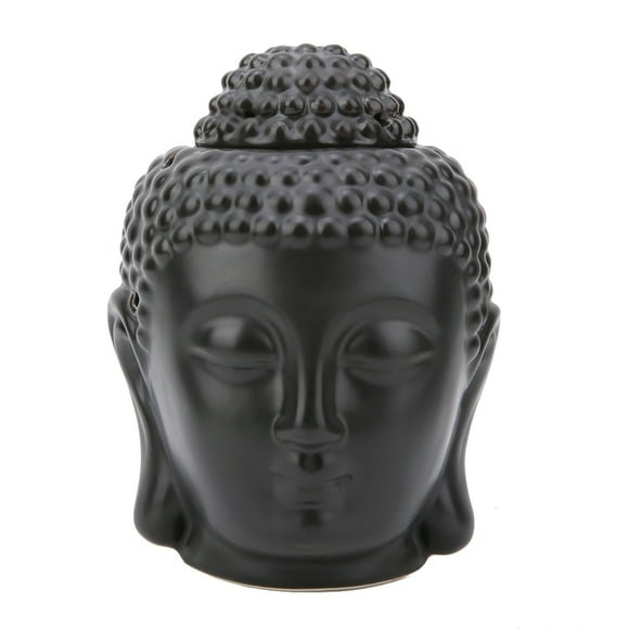 Starbun Diffuseur d'huile Essentielle, Support de Bougie de diffuseur d'encens de brûleur d'huile Essentielle en Forme de tête de Bouddha Noir