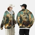 thumbnail image 4 of Vsdgher Sweat à Capuche Imprimé Feuille d'Érable Forêt Husky pour Hommes Femmes, Manches Longues Protection Solaire Pêche Course Natation-TTG, 4 of 7