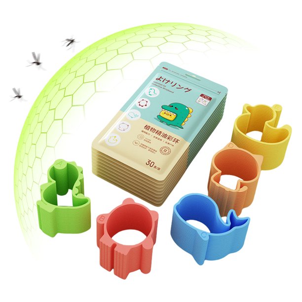 Lindo brazalete antimosquito 60pcs Pulsera aceite esencial planta anti-Mordida (B)