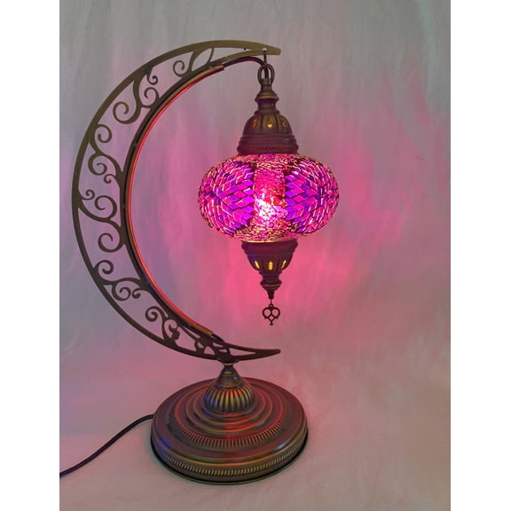 Mosaic Table Lamp,Lamp Shade,Turkish Lamp,Moroccan Lamp,Crescent Lamp, Moon Lamp, Mosaic lamp, Accent Lamp, desk lamp, hand made