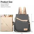 thumbnail image 7 of Women Anti-Theft Backpack, PU Leather Nylon School Bags Handbag Daypack Lightweight Waterproof Shoulder Bags Travel Bag, 7 of 7