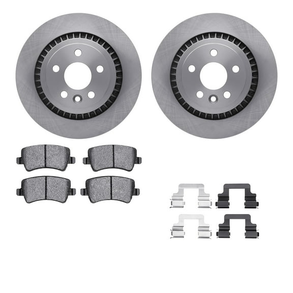 Dynamic Friction Company Rear Brake Rotors with 5000 Advanced Brake Pads includes Hardware 6512-27299