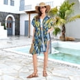 thumbnail image 6 of Abstract Blue and Yellow Women's Swimwear Cover Up Summer Cardigan Beach Pool Cover Up Loose for Swimsuits Casual Wear, 6 of 7