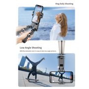 Andoer Q18 360-Degree Rotatable Multi-Function Gimbal Stabilizer with 27.5in / 700mm Extension Rod Built-in Beauty Fill Light Smart Face Tracking Auto Balance Desktop Tripod