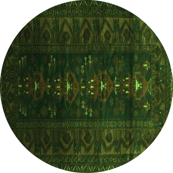 Ahgly Company Indoor Round Persian Green Traditional Area Rugs, 8' Round