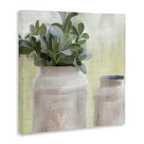 The Stupell Home Decor White Farmhouse Mill Can Filled with Greenery Canvas Wall Art