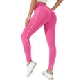thumbnail image 2 of Womens High Waisted Workout Leggings JIANLAI Stretch Seamed Athletic Yoga Pants, Ruched Hip Full Length Sports Running Trousers, Soft Breathable Activewear Bottoms, 2 of 5