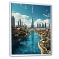thumbnail image 2 of Designart "City of Heights Dubai I" Cityscapes Floater Framed Wall Art Living Room, 2 of 7