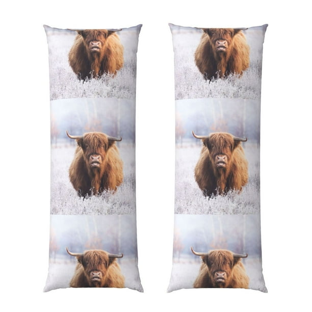 Balery Cow Funda Protectora para Almohada Corporal de Algodón Hipoalergénico con Cierre(55 x 21 pulgadas), Almohadas No Incluidas